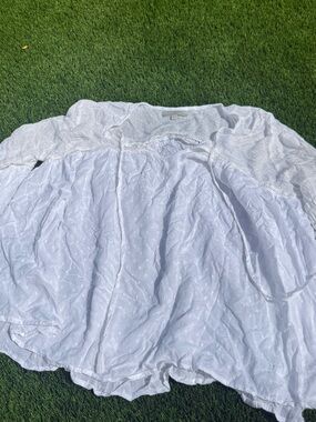 Cost Plus World Market White Eyelet Peasant Blouse